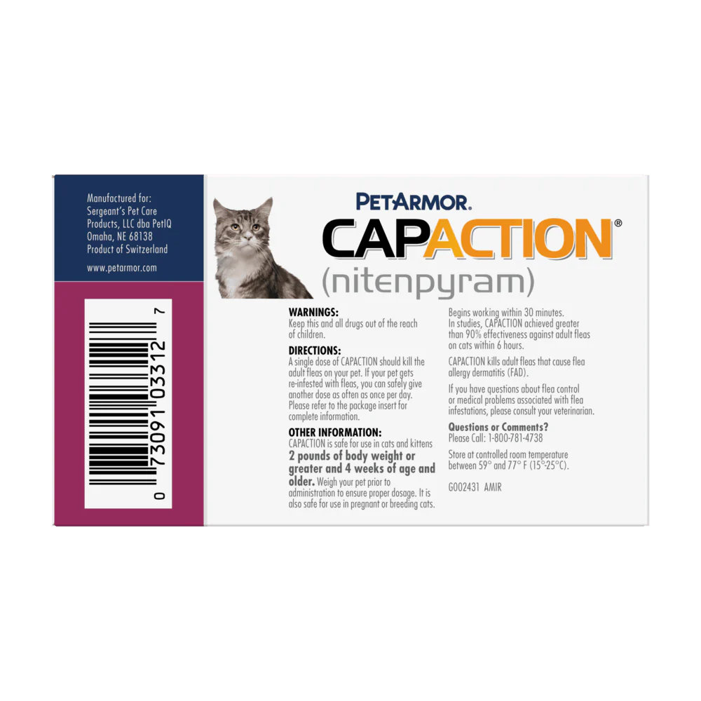 PetArmor CapAction (nitenpyram) Oral Flea Treatment for Cats