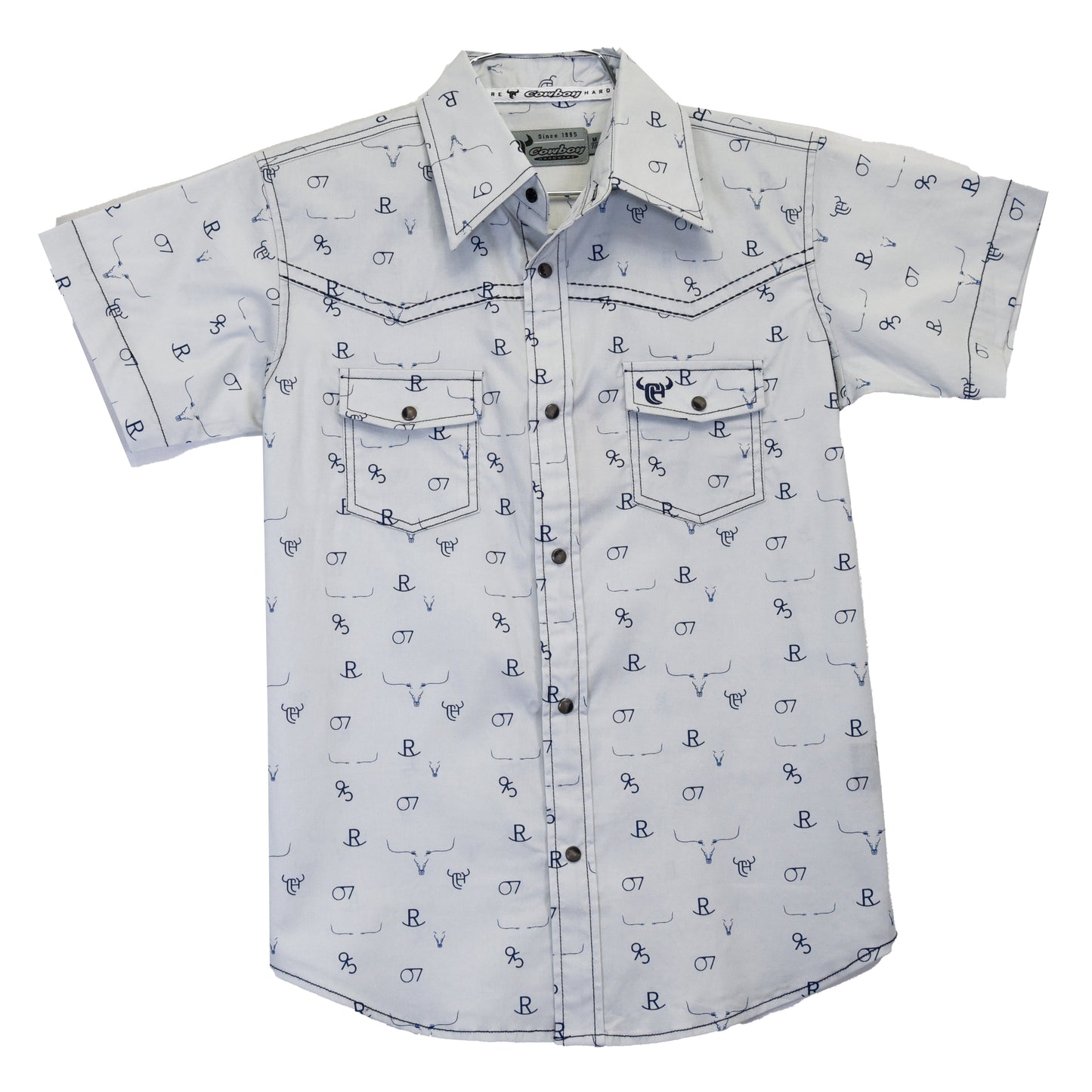 Cowboy Hardware Boy's Indigo Branding Short Sleeve Shirt