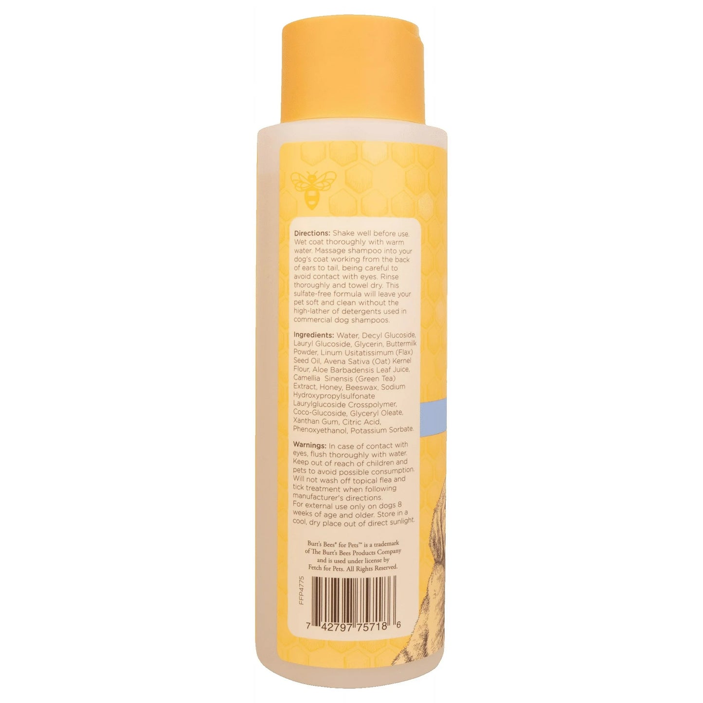 Burt's Bees Tearless 2-1 Dog Puppy Shampoo and Conditioner with Buttermilk and Linseed Oil