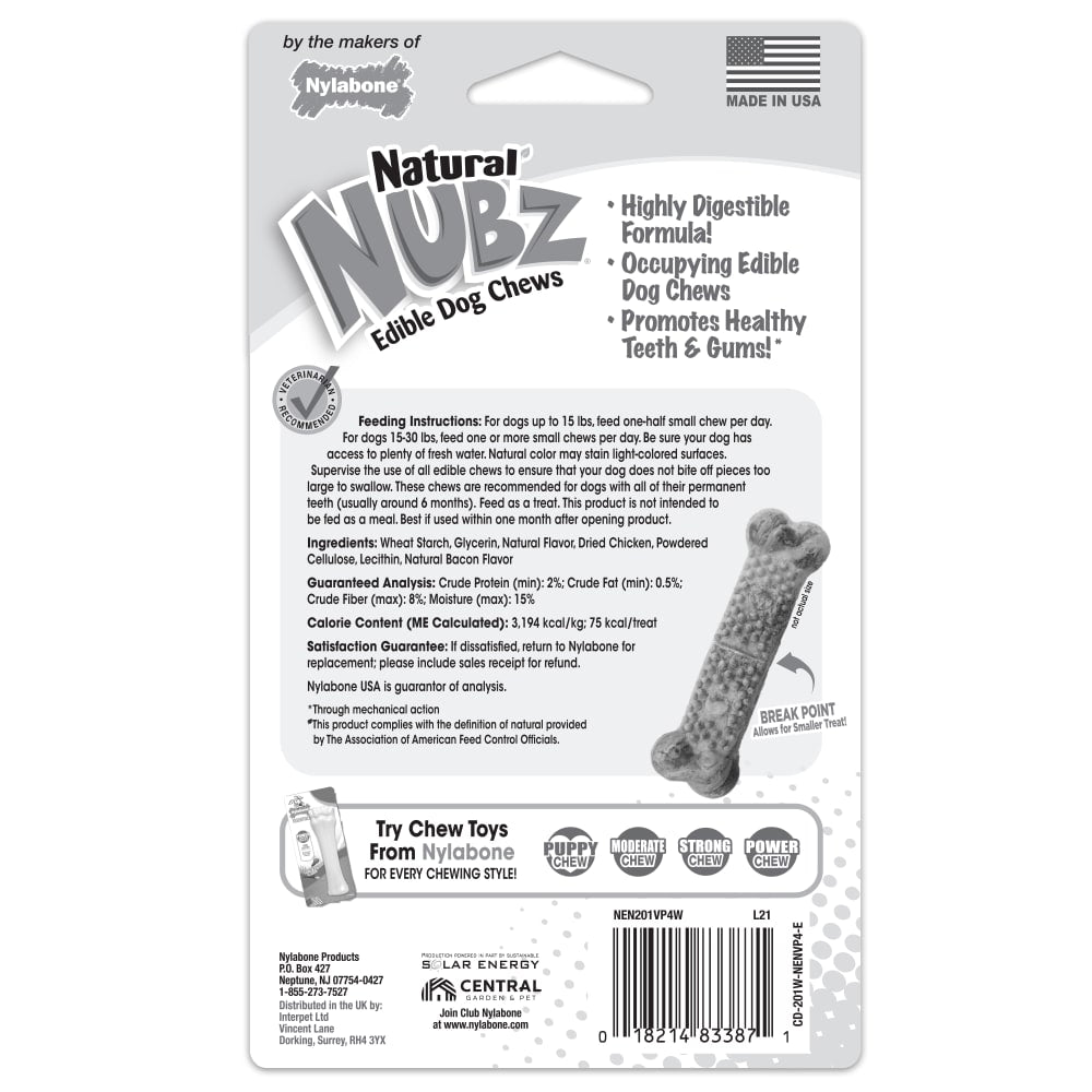 Nylabone Nubz Chicken Dog Chew Treats