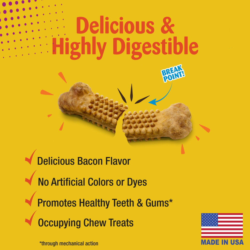 Nylabone Nubz Bacon Dog Chew Treats