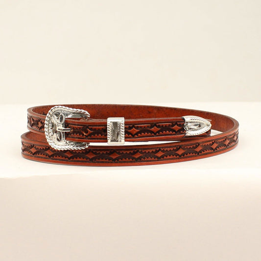 Twister Hand Tooled Diamond Hatband