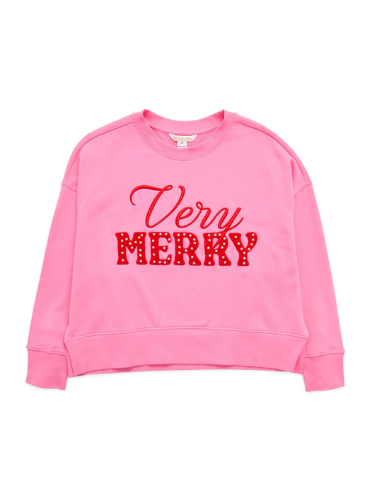 Shiraleah "Very Merry" Pearls Relaxed Sweatshirt