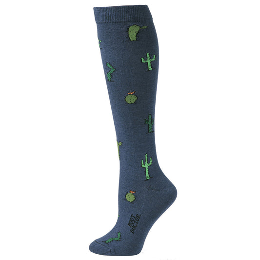 Boot Doctor Ladies Cactus Navy Over the Calf Socks