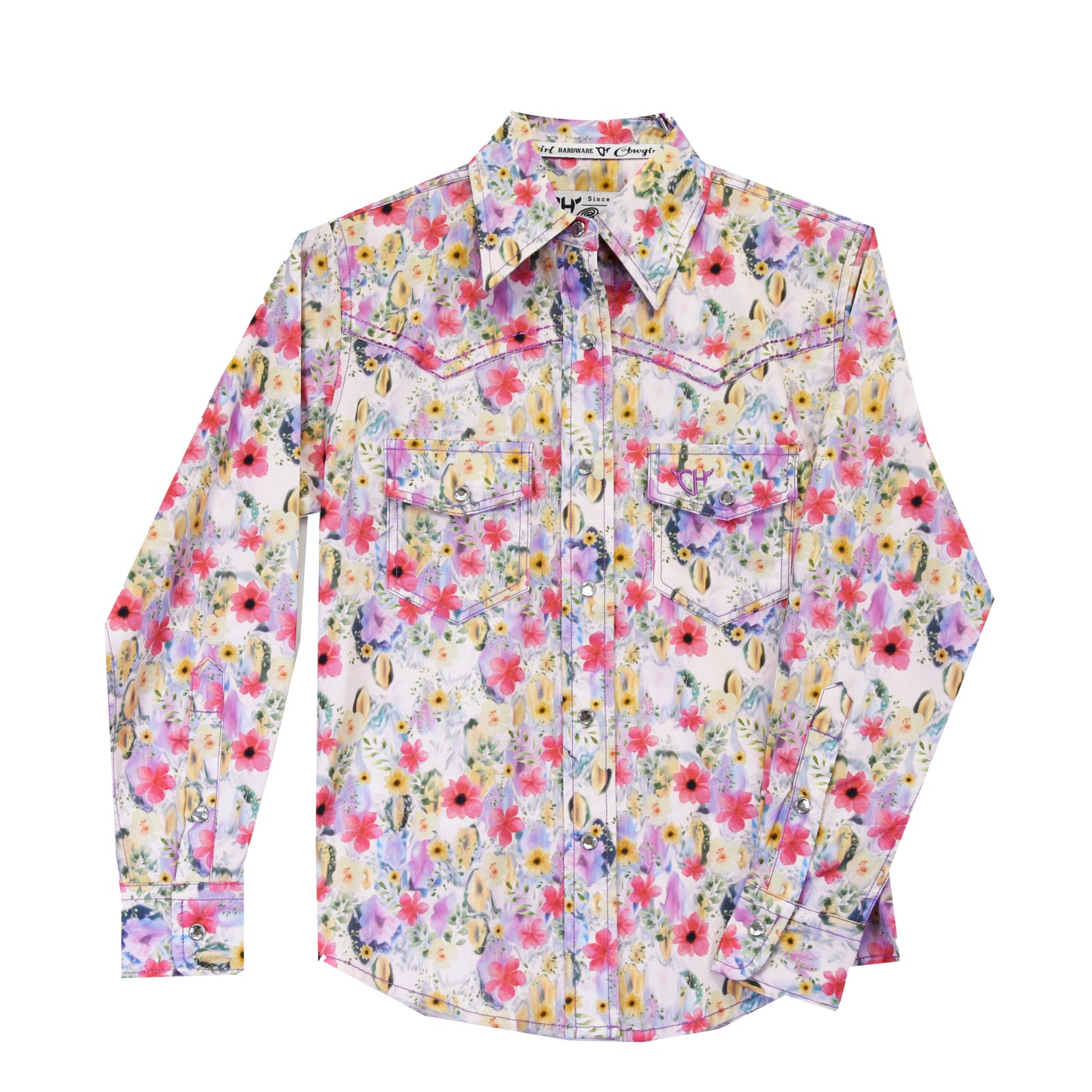 Cowboy Hardware Girl's Pink Floral Monet Shirt