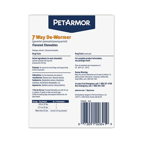PetArmor® 7 Way De-Wormer for Small Dogs and Puppies
