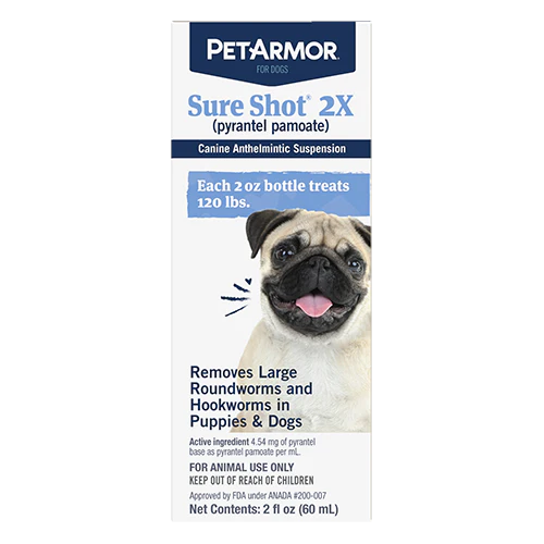 PetArmor Sure Shot 2X (pyrantel pamoate) Liquid Wormer for Dogs and Puppies
