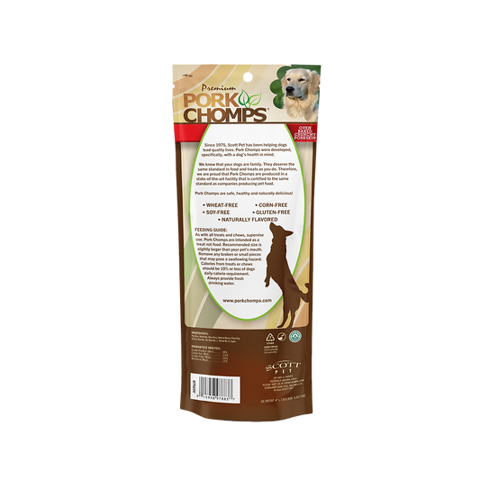 Pork Chomps 8" Bacon Flavor Crunchy Bone Dog Treat