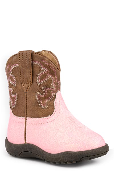 Roper Gretchen Pink Glitter Cowbabies Boots