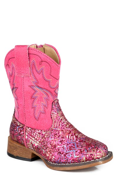 Roper Toddler Fuchsia Glitter Aztec Boot