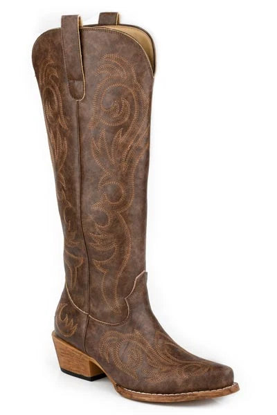 Roper Brown With All Over Embroidery Boots
