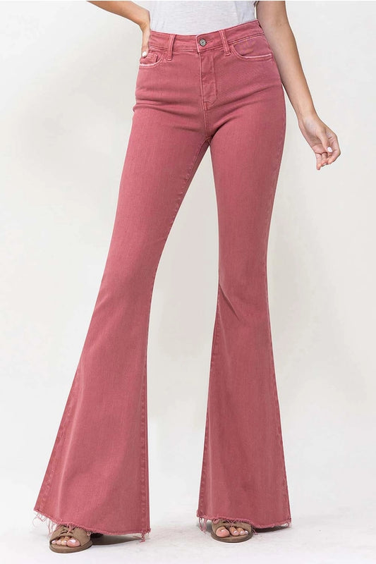 Mineral Red High Rise Super Flare Jeans