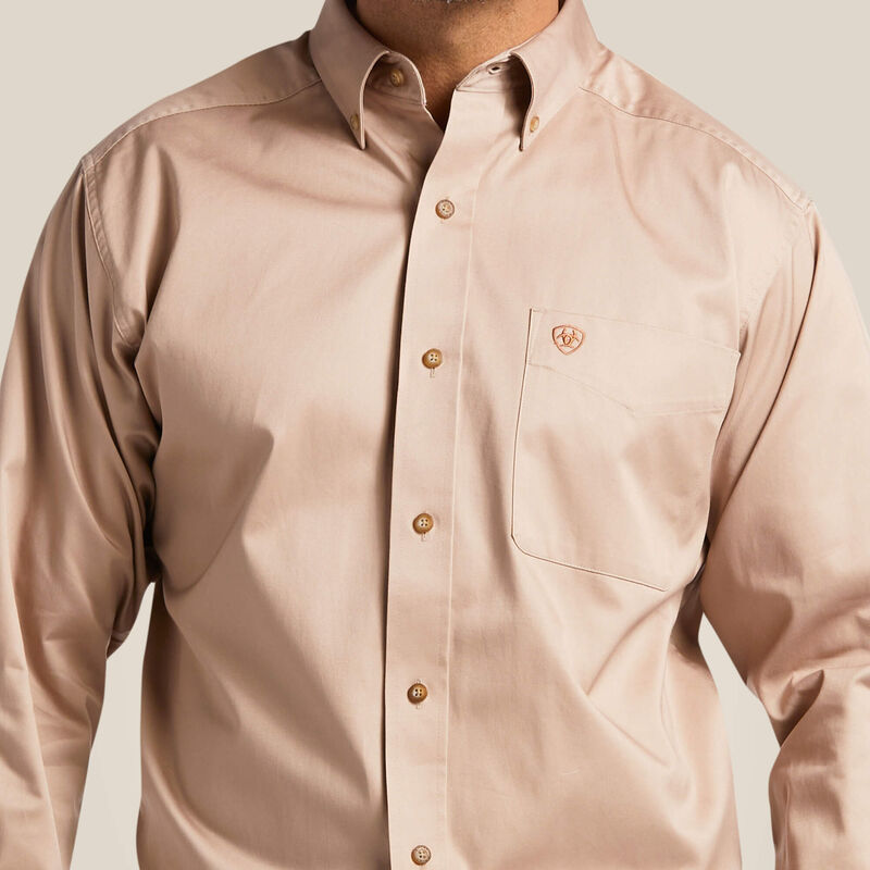 Ariat Khaki Solid Twill Classic Long Sleeve Shirt