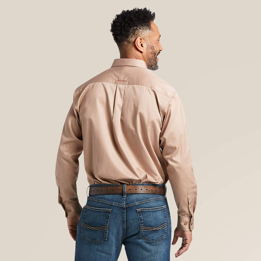 Ariat Khaki Solid Twill Classic Long Sleeve Shirt