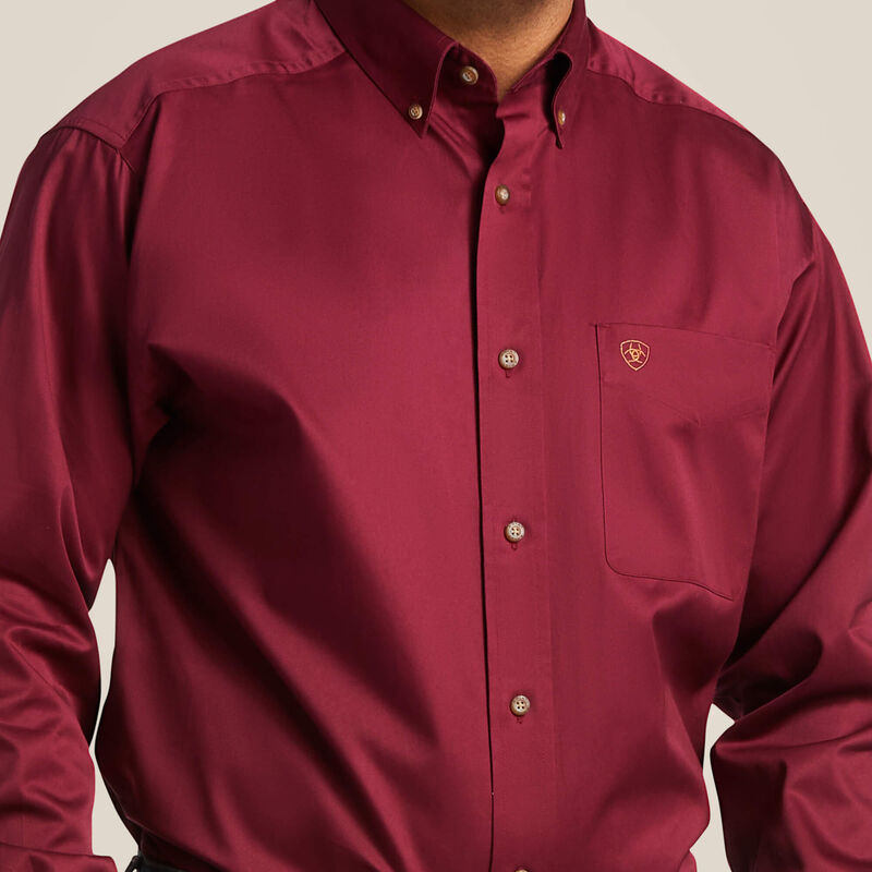 Ariat Men's Burgandy Solid Twill Classic Shirt