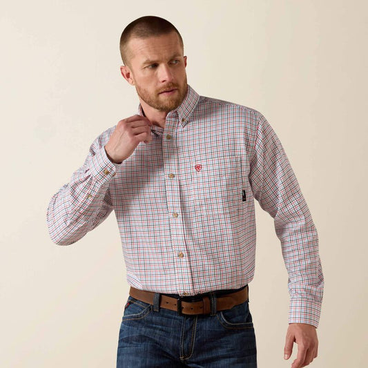 Ariat FR Basic Work Shirt in White Multi