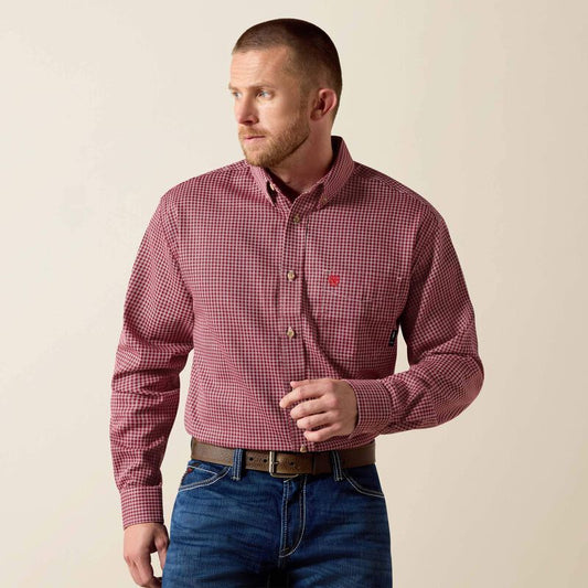 Ariat FR Bell Work Shirt in Wine