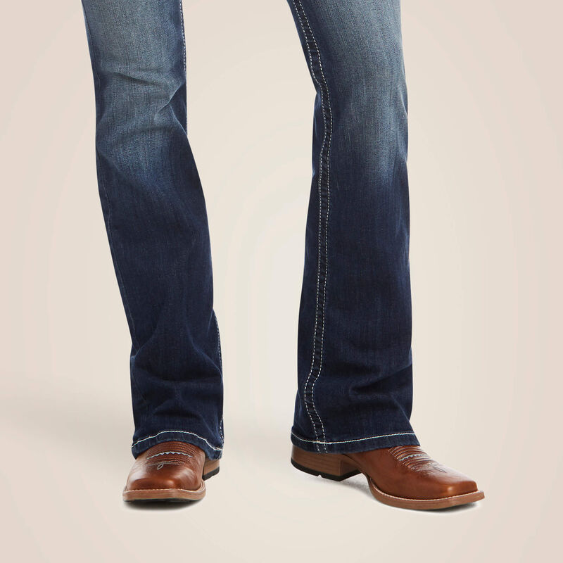 Ariat R.E.A.L. Mid Rise Stretch Entwined Boot Cut Jean in Marine