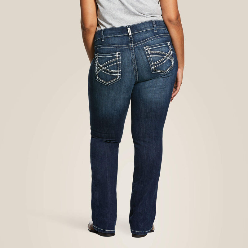 Ariat R.E.A.L. Mid Rise Stretch Entwined Boot Cut Jean in Marine