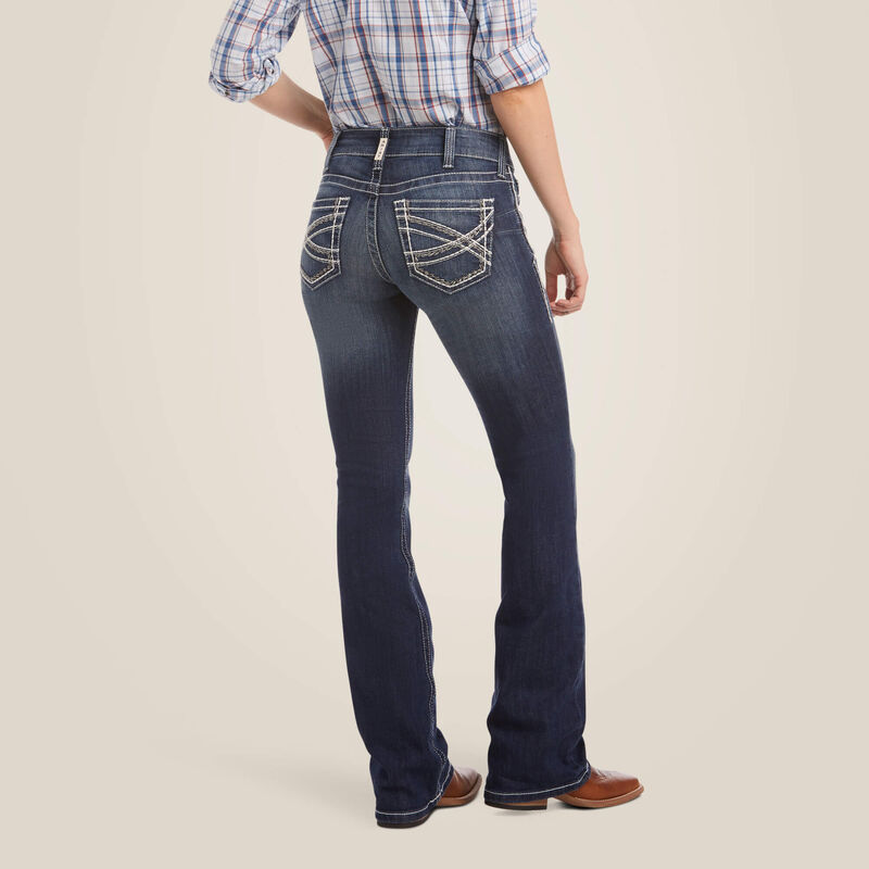 Ariat R.E.A.L. Mid Rise Stretch Entwined Boot Cut Jean in Marine