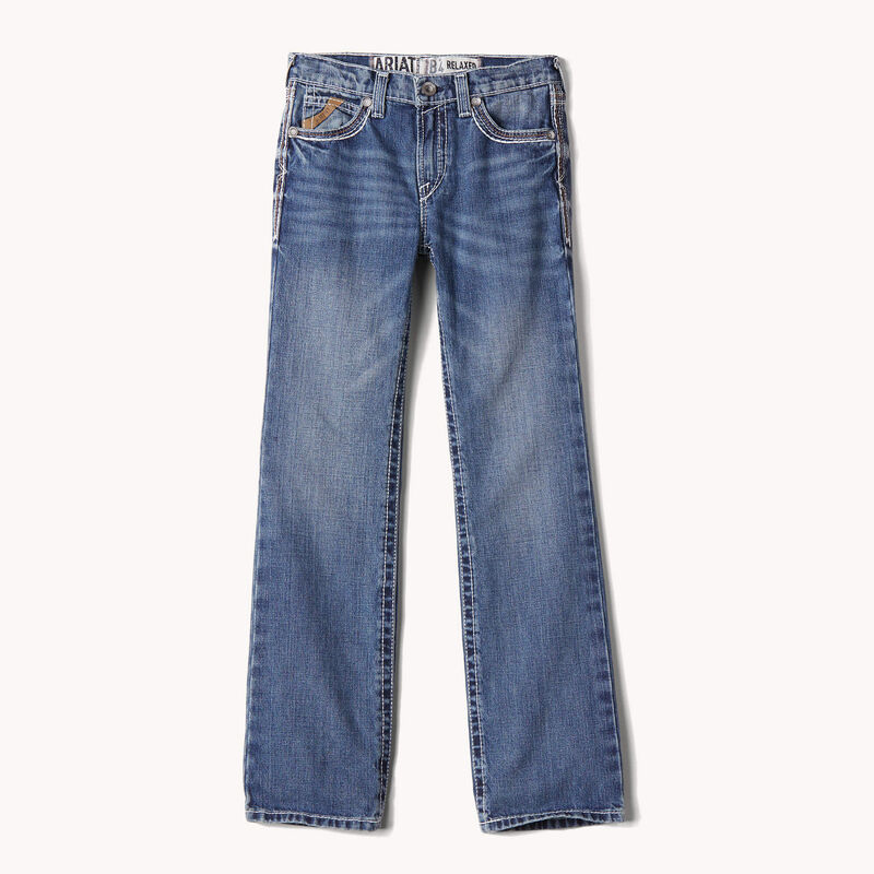 Ariat Boy's B4 Relaxed Coltrane Boot Cut Jean in Durango