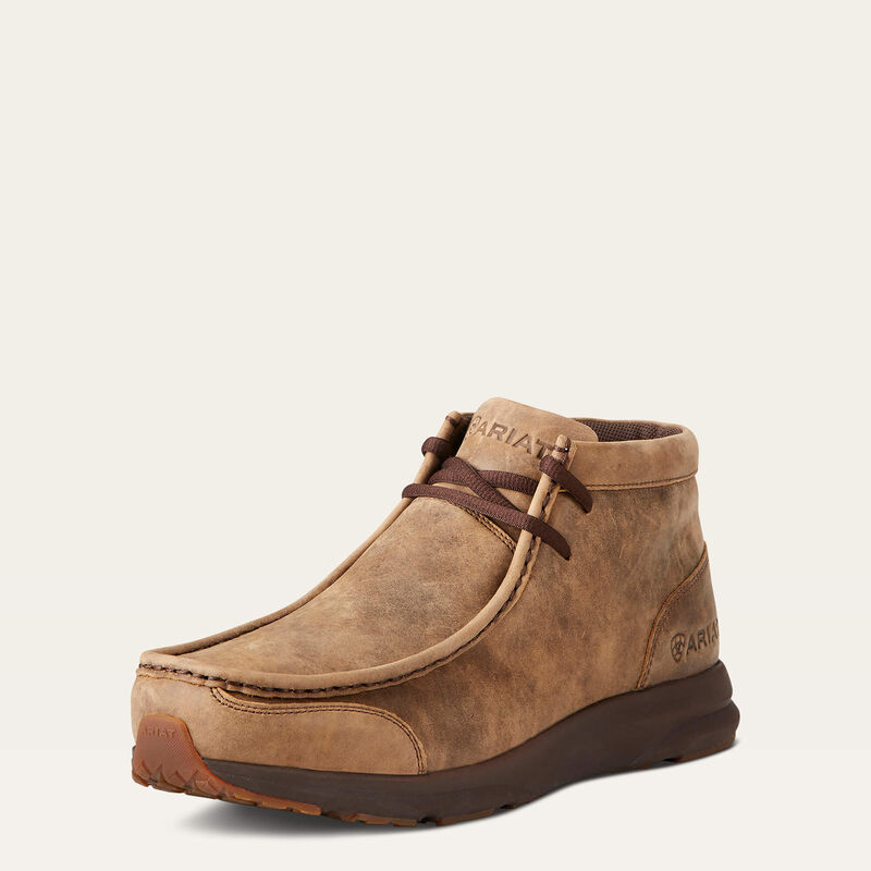 Ariat Spitfire Chukka Boots Mens 9.5D Brown Leather Moc Toe 10021723 Ariat Lightweight Solid Pattern Boots for Men for Sale  main image 4