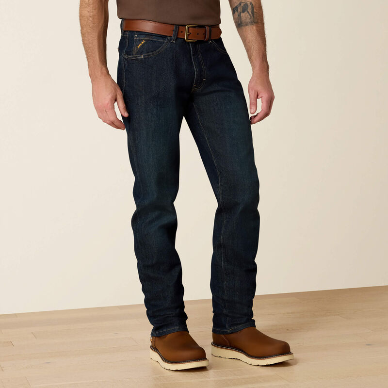Ariat Rebar M4 Relaxed DuraStretch Basic Stackable Straight Leg Jean in Blackstone