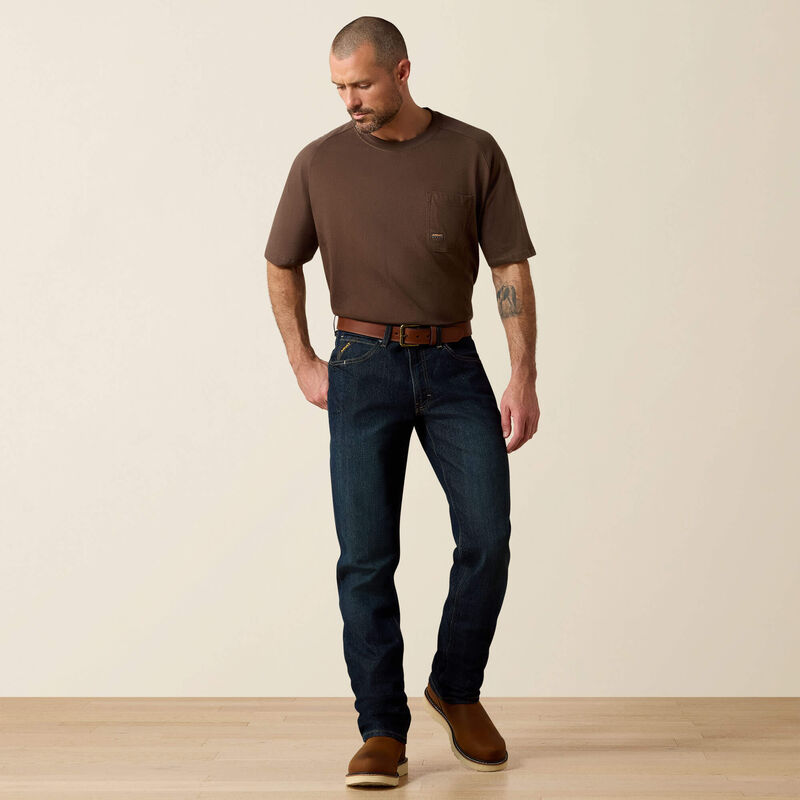 Ariat Rebar M4 Relaxed DuraStretch Basic Stackable Straight Leg Jean in Blackstone