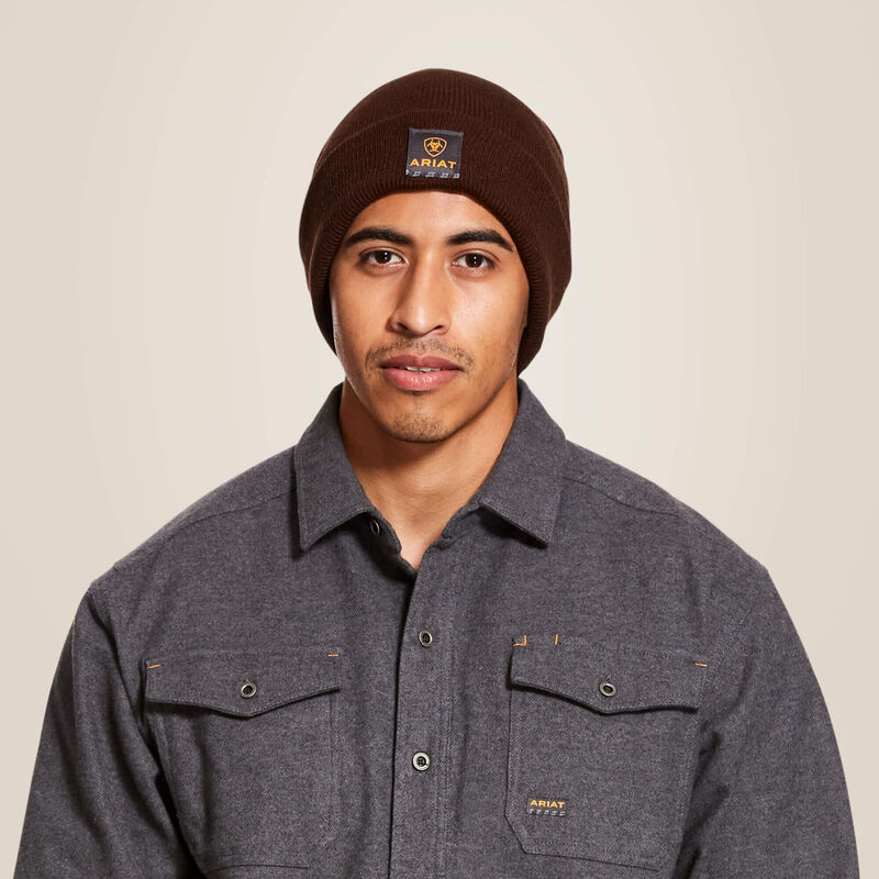 Ariat Rebar Watch Cap in Brown