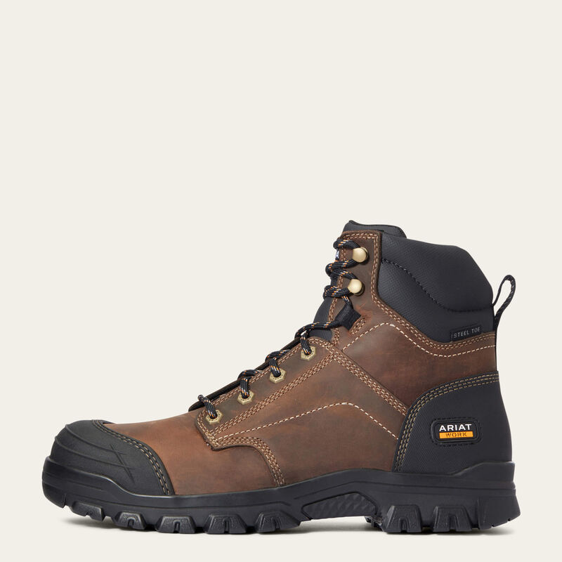 Ariat Treadfast 6" Steel Toe Work Boot in Distressed Brown