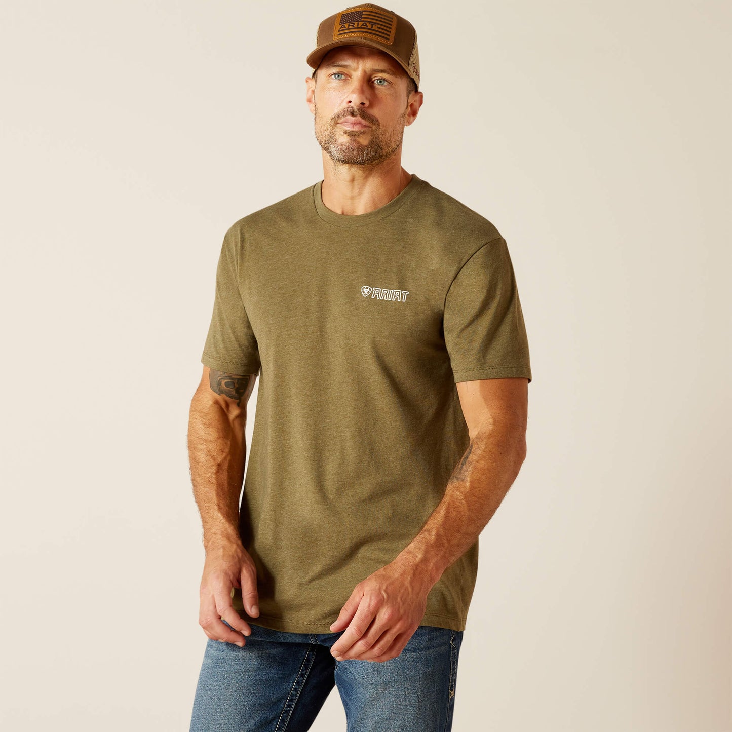 Ariat Men's Military Heather Outline Wing T-Shirt