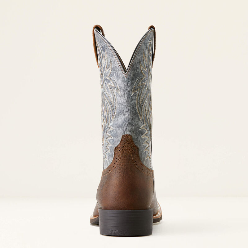 Ariat Sport Wide Square Toe Cowboy Boot in Earth and Glacier Blue