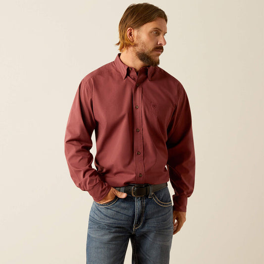 Ariat 360 Airflow Classic Fit Shirt in Red Mahogany