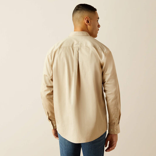 Ariat Lightweight Solid Twill Classic Fit Shirt in Khaki