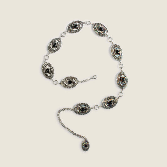 Ariat Concho Chain Belt with Black Stones