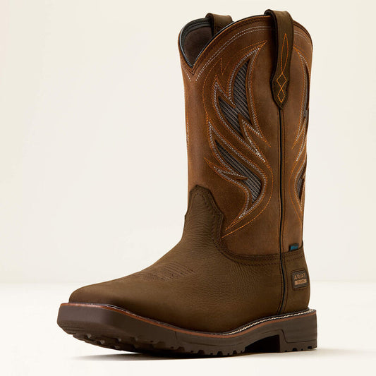 Ariat Activator VentTEK Waterproof Steel Toe Work Boot in Dark Brown & Wicker