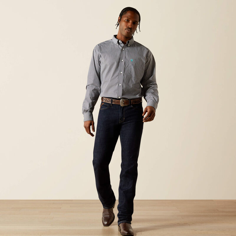 Ariat Wrinkle Free Caleb Classic Fit Shirt in Dark Gray