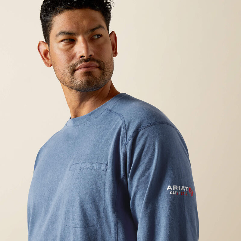 Ariat FR Air Crew T-Shirt in Medium Blue