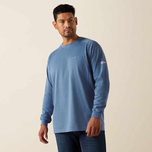 Ariat FR Air Crew T-Shirt in Medium Blue