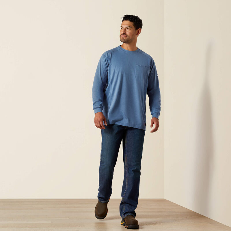 Ariat FR Air Crew T-Shirt in Medium Blue