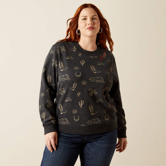 Ariat Essential Crew Sweatshirt in Black Heather