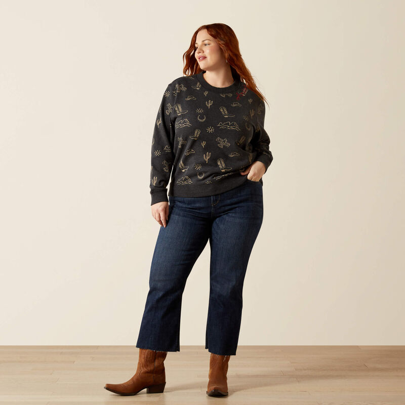 Ariat Essential Crew Sweatshirt in Black Heather