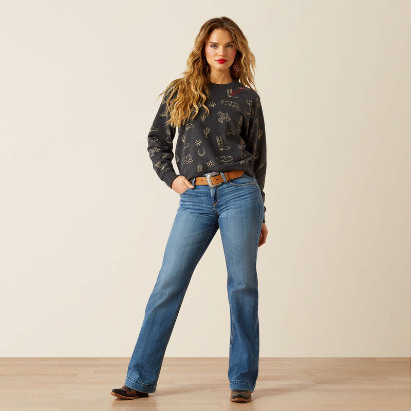 Ariat Essential Crew Sweatshirt in Black Heather