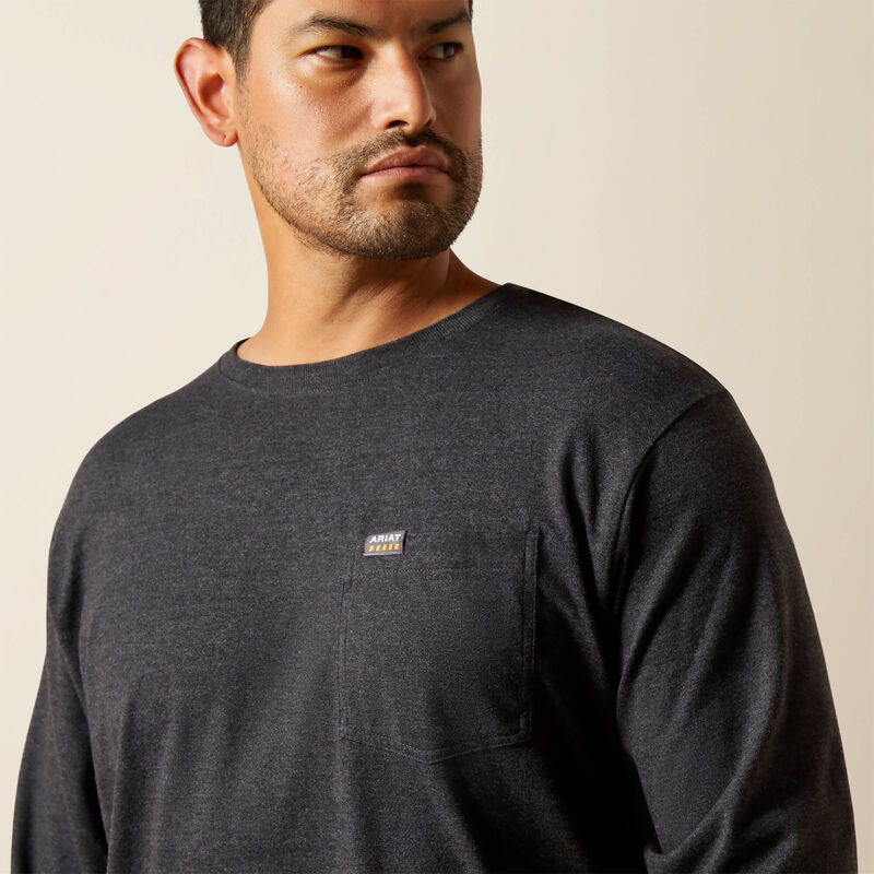 Ariat Rebar Cotton Strong Standard Pocket T-Shirt in Charcoal Heather