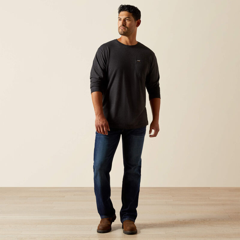 Ariat Rebar Cotton Strong Standard Pocket T-Shirt in Charcoal Heather