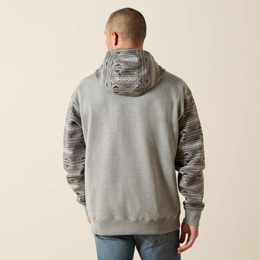 Ariat Southwestern Color Block Hoodie in Gray Geo Serape