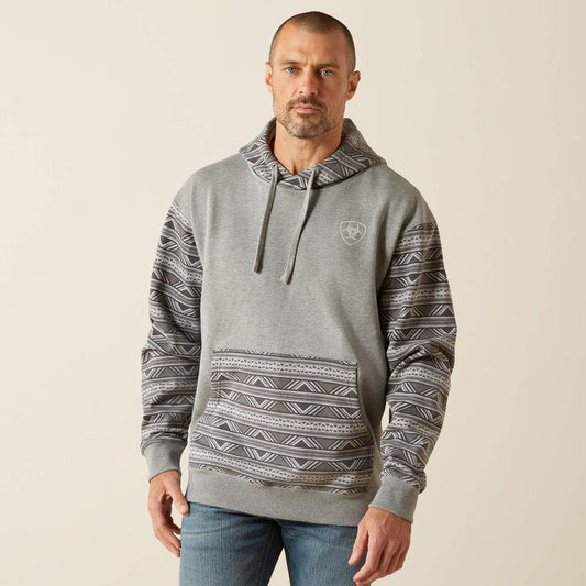 Ariat Southwestern Color Block Hoodie in Gray Geo Serape