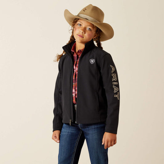 Ariat Logo Softshell Jacket in Black Southwest Minimal Print