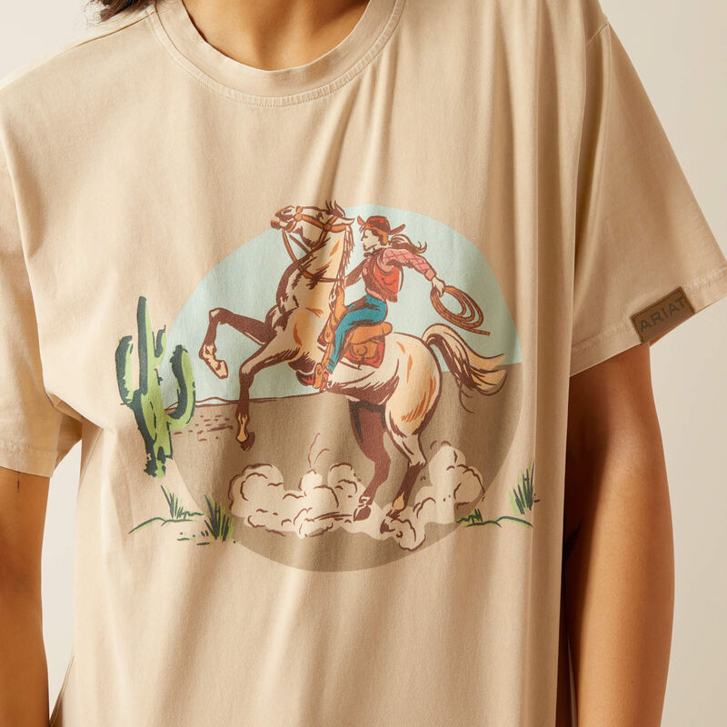 Ariat Ride On T-Shirt in Oyster Gray Mineral Wash