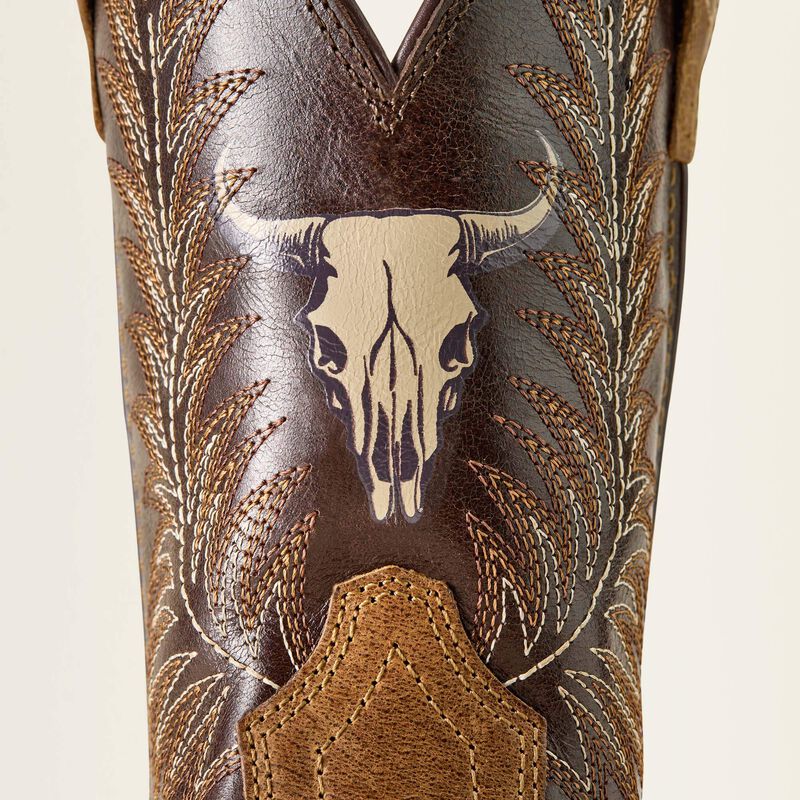 Ariat Stampede Wide Square Toe Western Boot in Desert Brown & Thunder Brown